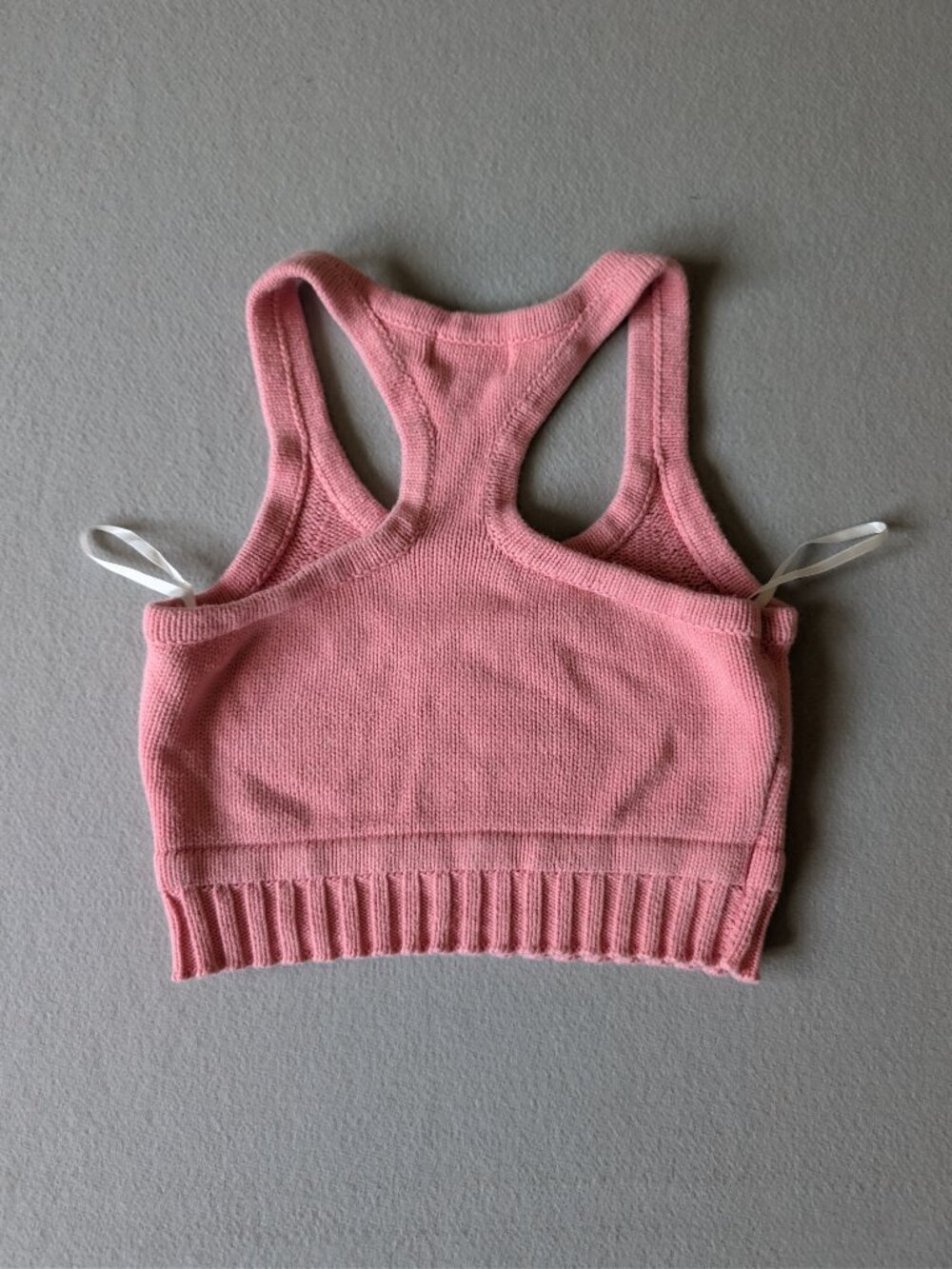 Sabo Skirt Pink Knit Racerback Crop Tank Top Ribbed Bustier Bralette Sz Small - Picture 7 of 7